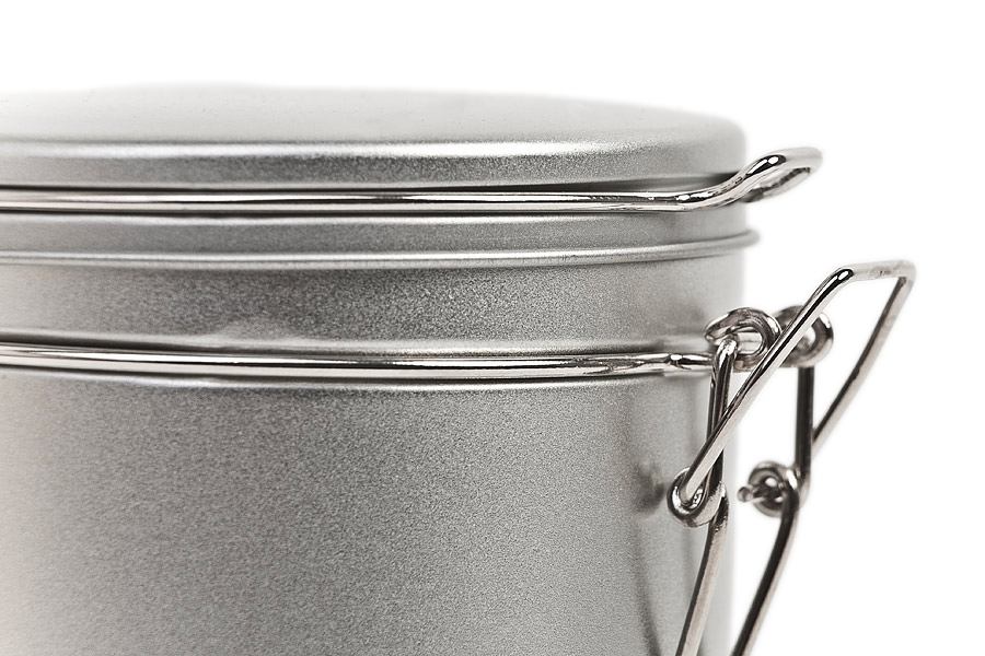 Runde Kaffeeverpackung aus Weißblech