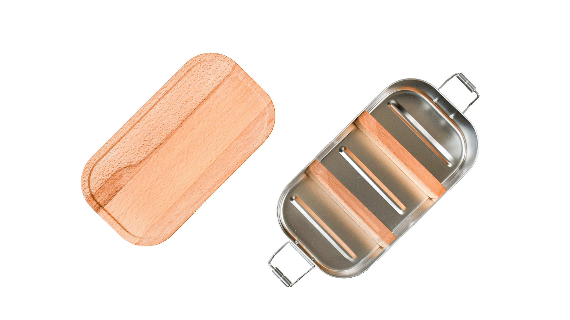 Buchenholz Trennwand für Edelstahl Lunchbox CP BU C6