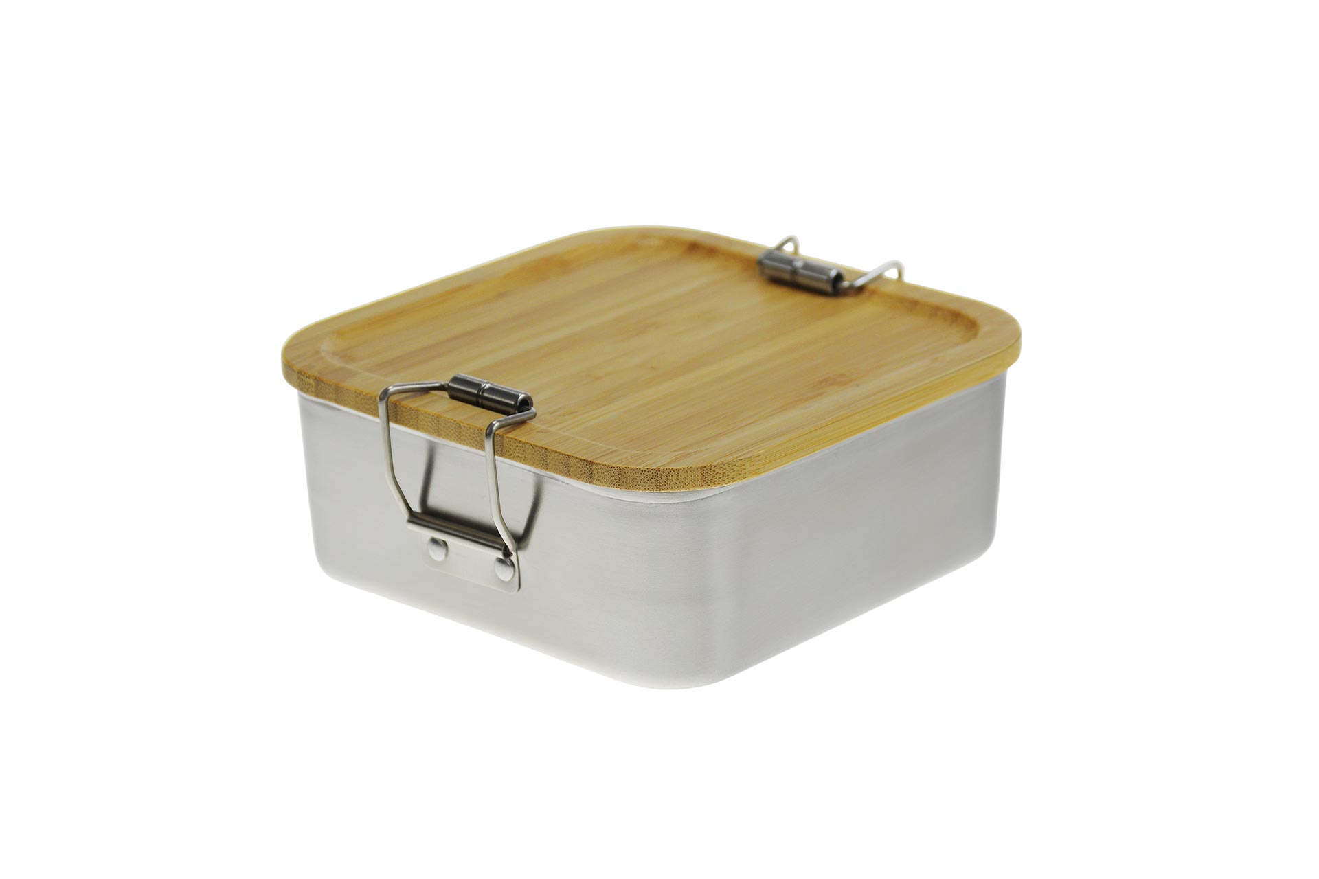 Edelstahl-Jausenbox mit Bambusdeckel