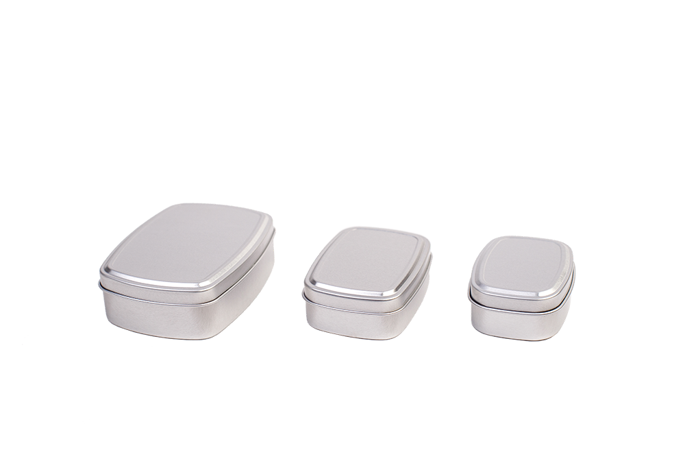 Eckige Aluminiumdose für Seife