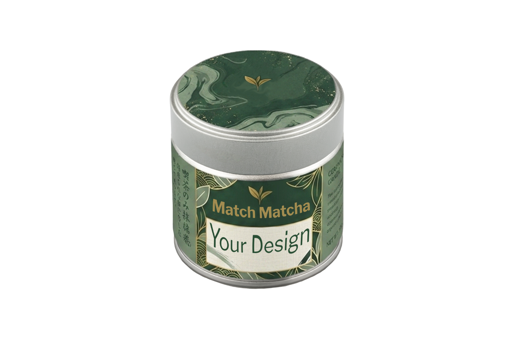 Individuell bedruckte Matcha Dosen aus Metall für Marken und Hersteller