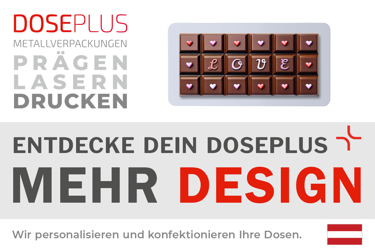 Doseplus Schokoladendose CO-010 – entdecke dein Doseplus, mehr Design. Hochwertige Metallverpackung für Schokolade, Werbegeschenke und personalisiertes Branding.