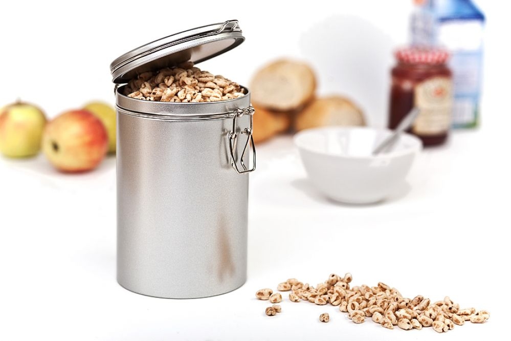 Runde Kaffeeverpackung aus Weißblech