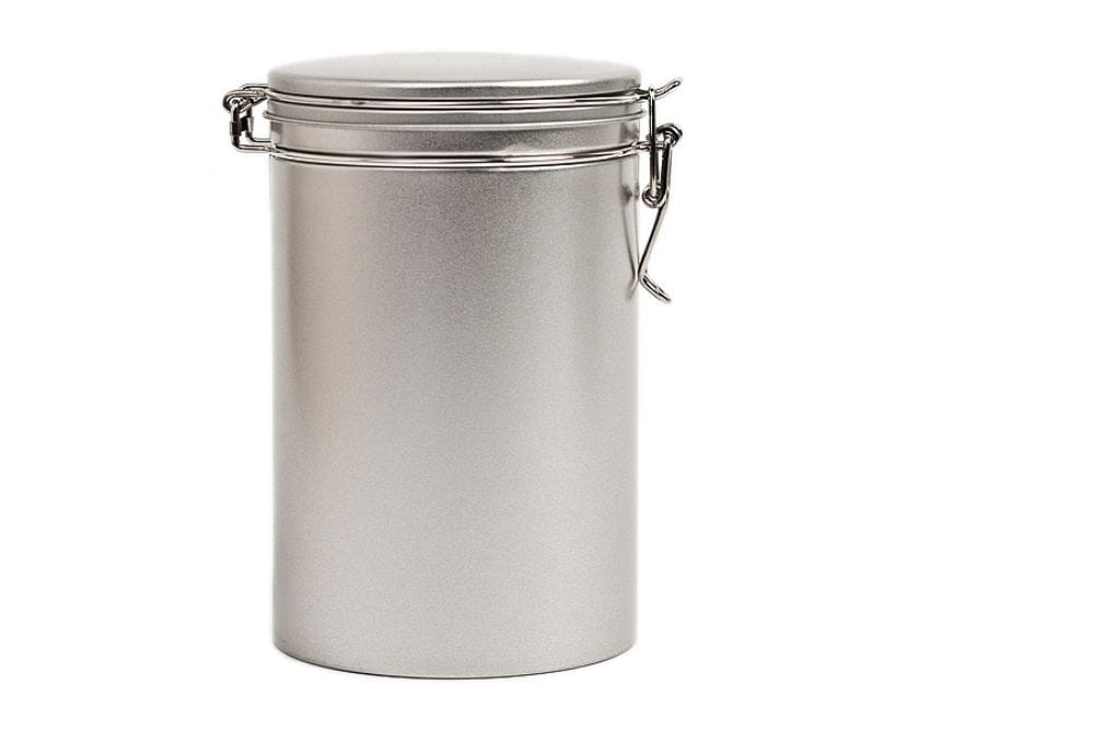 Runde Kaffeeverpackung aus Weißblech